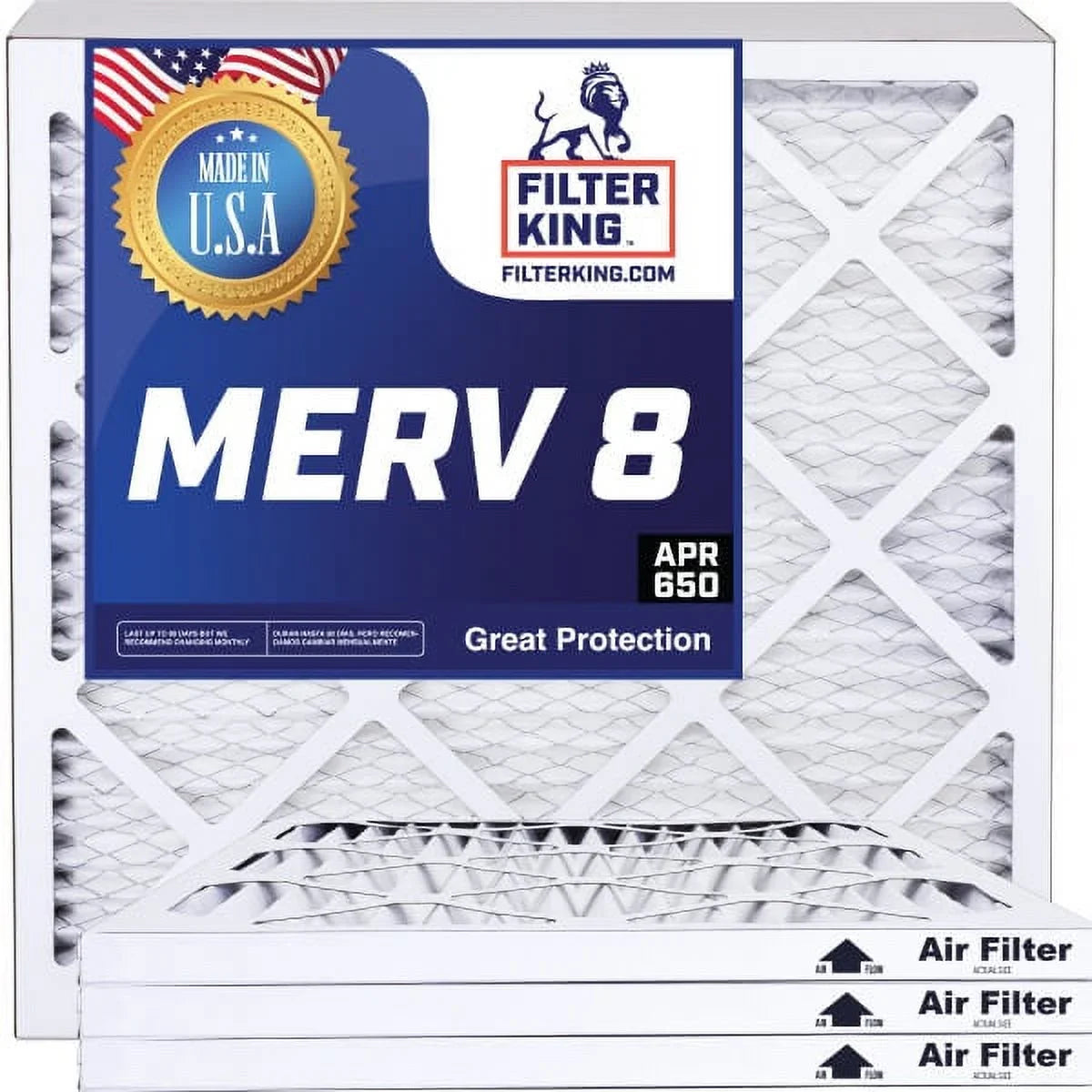 Filter King 26x58x1a Air Filter | 4-PACK | MERV 8 HVAC Pleated A/C Furnace Filters | MADE IN USA | Actual Size: 26 x 58 x .75"