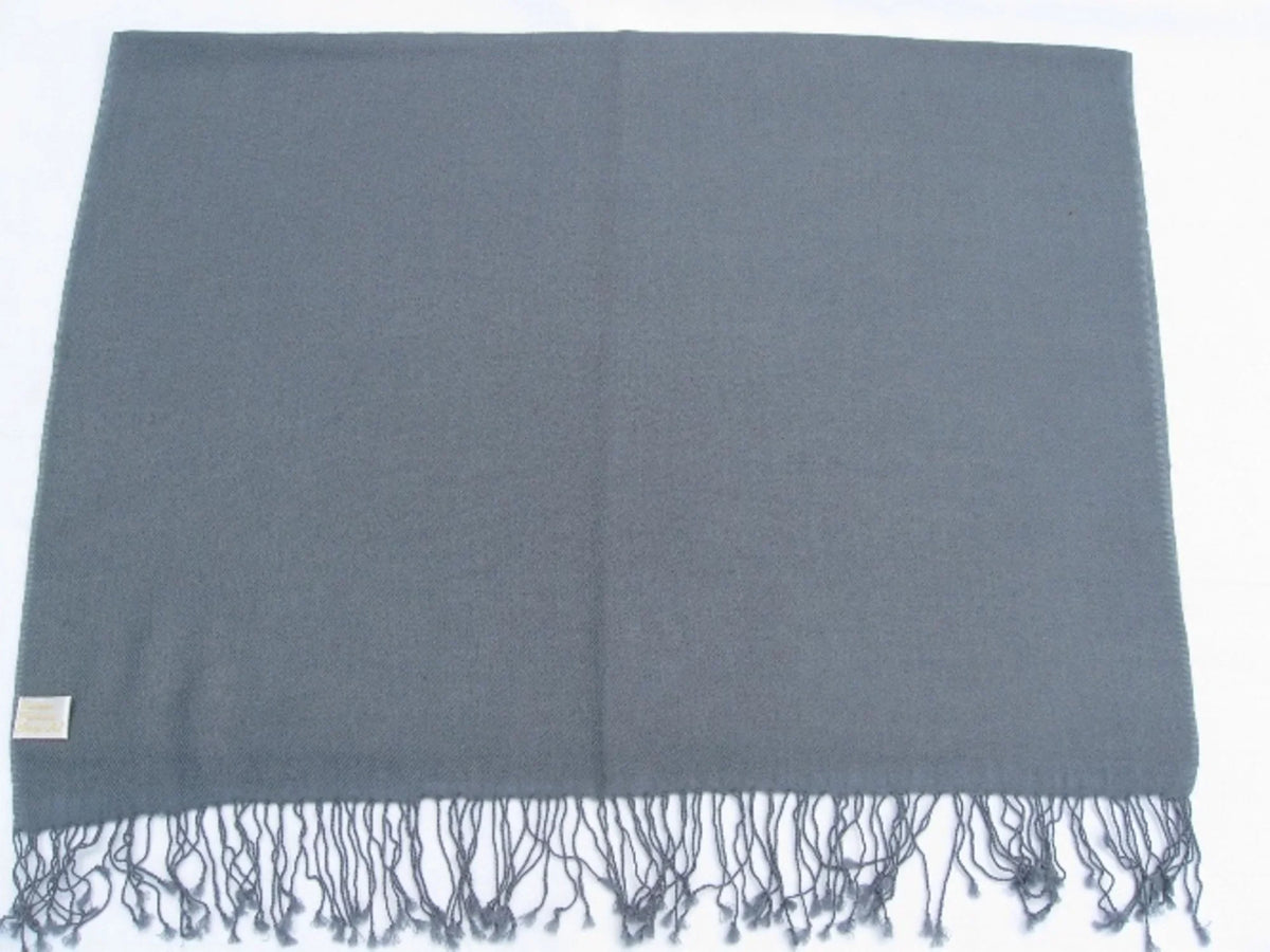 Shawl/Shawls/Scarf/Scarves/Wrap/Stole/Muffler/Cape/Ruana/Blanket/Throw/Pashmina Shawl/Cashmere Scarf/Wool/Silk (Slate Grey Regular Shawl)