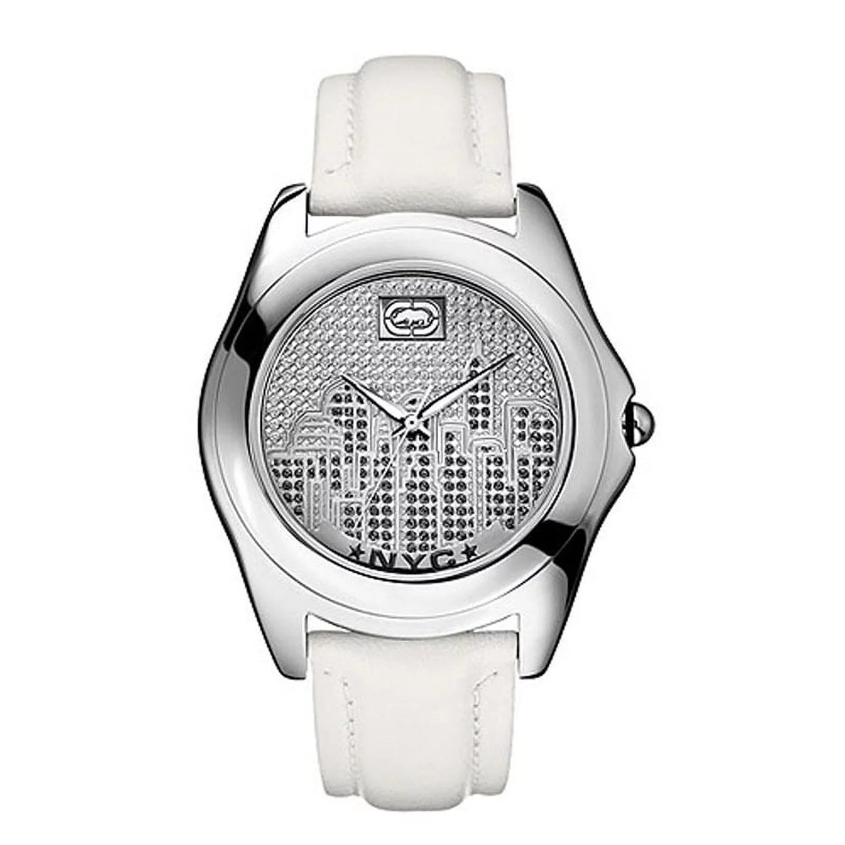 E08504G6 Men White Leather Watch