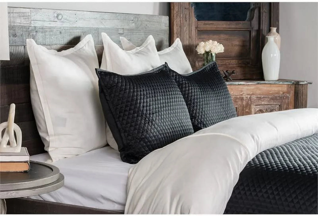 Winthrop 100% Sateen Black Euro Sham by Kosas Home