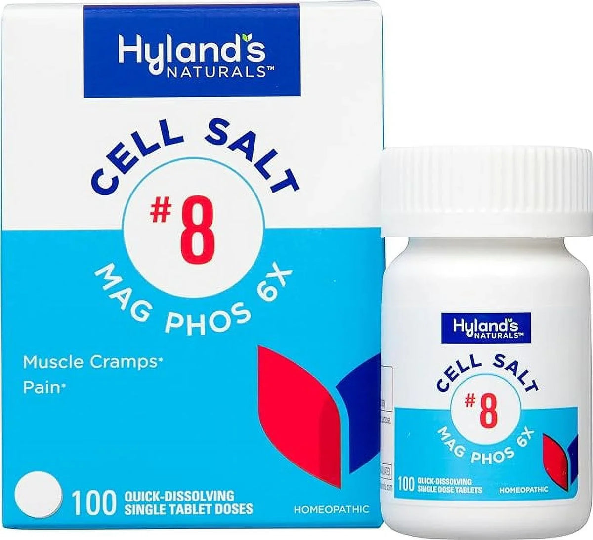 Hylands PMS Relief Magnesia Phosphorica 6X Number 8 Cell Salt Tablets, 100 Ea, 6 Pack