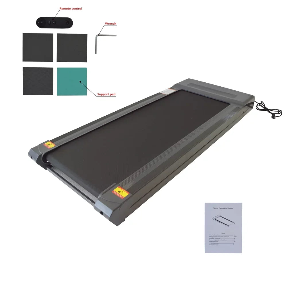 EQCOTWEA Home Small Smart Treadmill Silent 1-8km/h Black