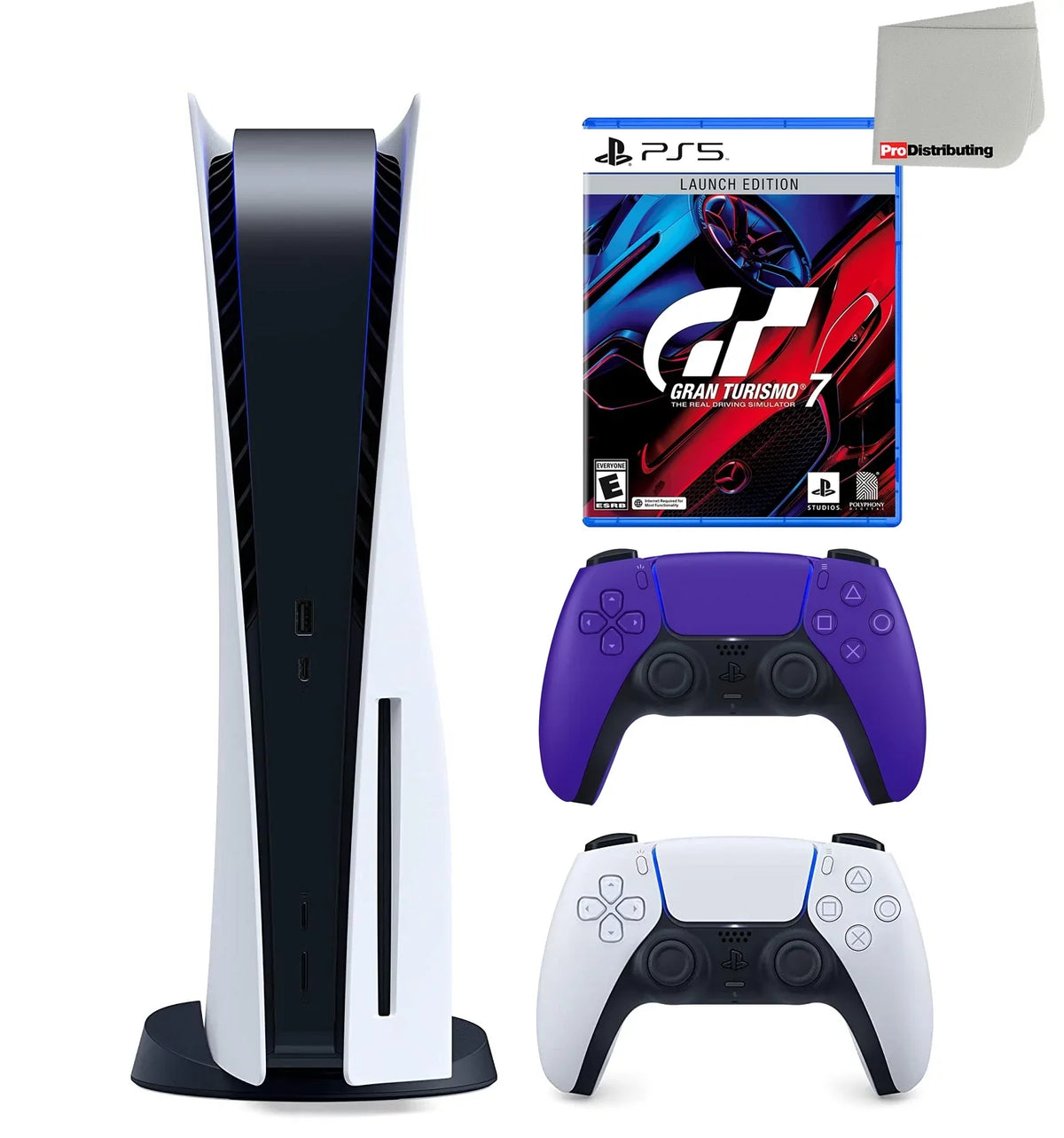 Playstation 5 Disc Version (PS5 Disc) with Extra Purple Controller and Gran Turismo 7 Launch Edition Bundle