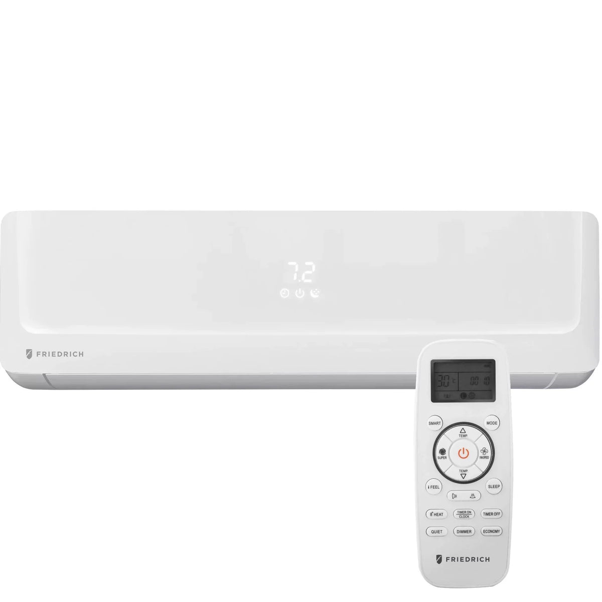Friedrich 32000 BTU Floating Air Pro Quad-Zone Mini Split Air Conditioner with Heat Pump Bundle with Floating Air Pro Indoor 12000 BTU Wall Air Conditioner and Heating