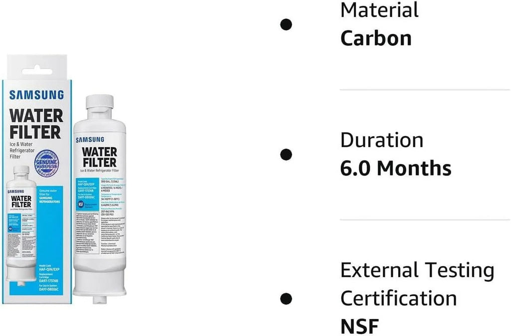 DA97-17376B HAF-QIN, DA9717376B HAF-QIN/EXP Refrigerator Fluid Filter RF23M8070SG Pack of 8