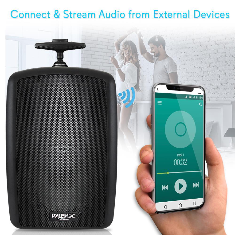 Pyle Wireless Portable PA Speaker System - 360W Bluetooth Compatible Battery Powered Rechargeable