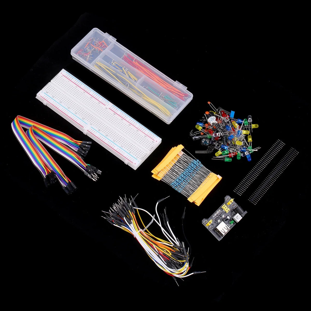 CACAGOO 830 Breadboard Set Electronics Component Starter DIY Kit with Box Compatible with Component Package