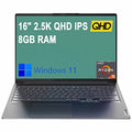 Ideapad 5 Pro Notebook 16 inch 2.5K QHD IPS Display, Core Ryzen 5 5600H, 8GB RAM, 1TB SSD, Wi-Fi, Bluetooth, Windows 11, Bundle with JAWFOAL