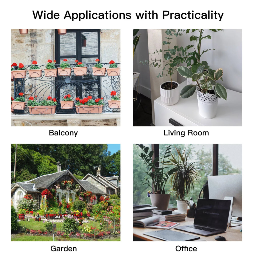 Lixada WiFi Smart Liquid System with Dual Pump Programmable Time Setting Solar Panel USB Charging Built-in Battery Suitable for Home Garden