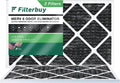 Filterbuy 17x25x1 MERV 8 Odor Eliminator Pleated HVAC AC Furnace Air Filters with Activated Carbon (2-Pack)
