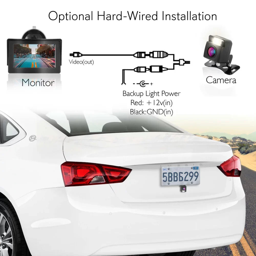 Pyle Wireless Backup Rear View Camera Liquid Car Parking Reverse Safety/Vehicle Monitor System