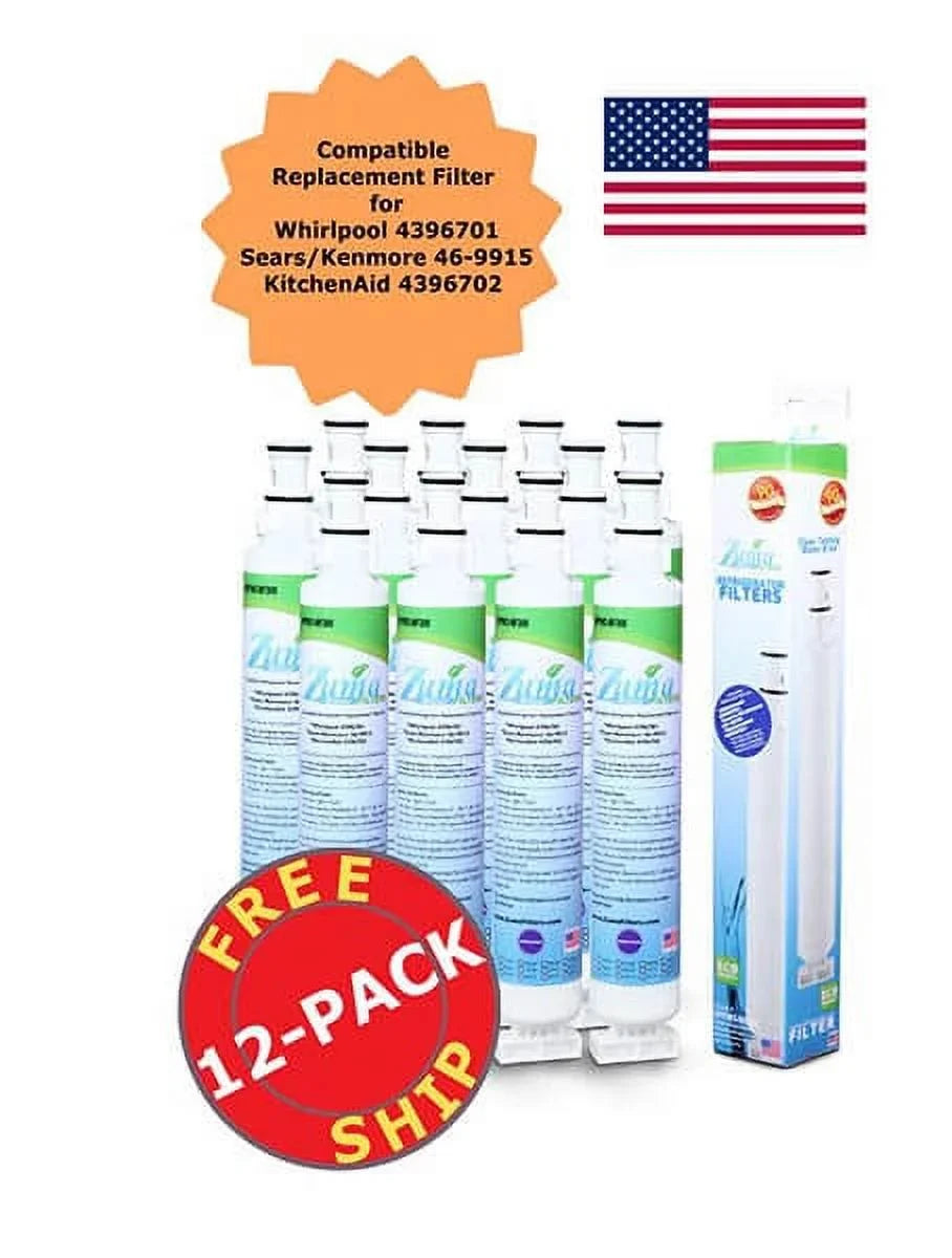 ZUMA Brand , Fluid and Ice Filter , Model # OPFW3-RF300 , Compatible with Whirlpool® 6701 - 12 Pack - Made in U.S.A.