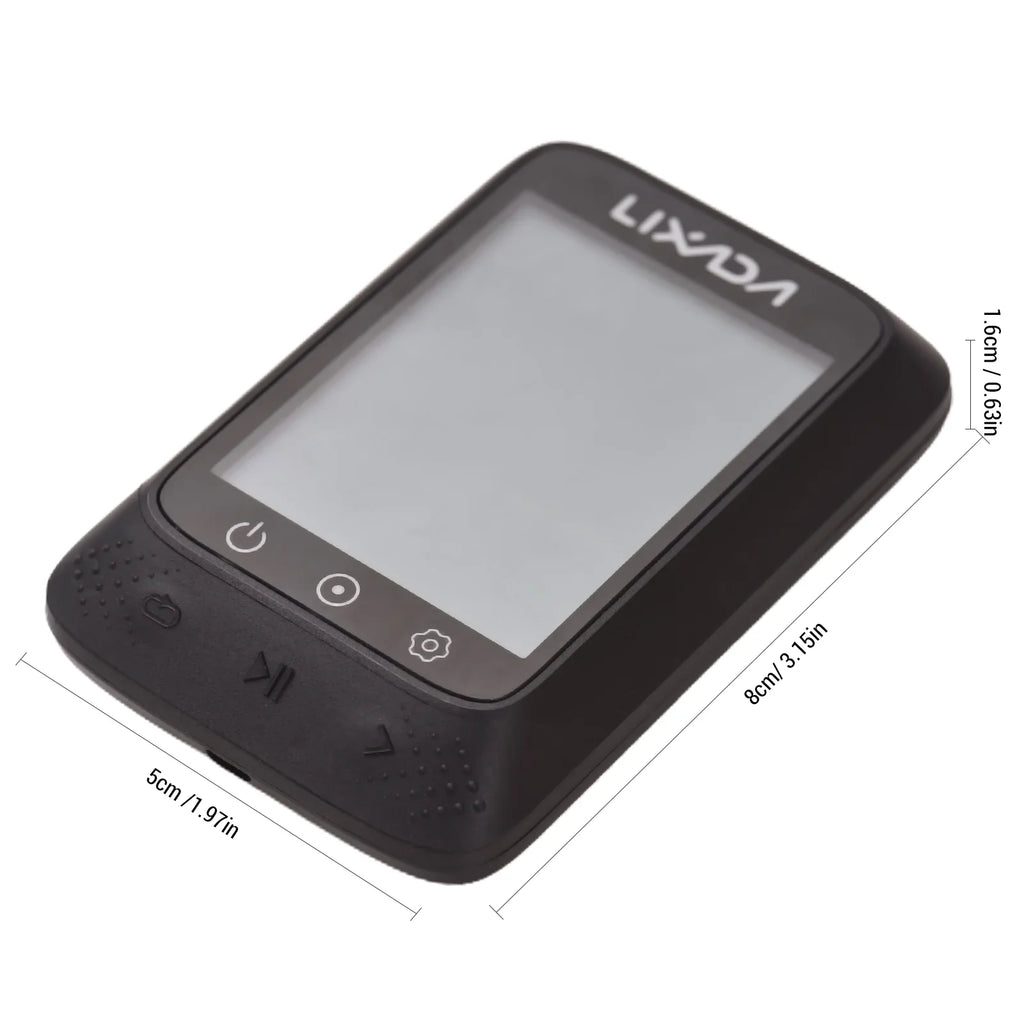 Lixada Wireless Bike GPS Computer with ANT+ Sensor Liquid 2.3in BT Compatible Strava APP Altitude Gradient
