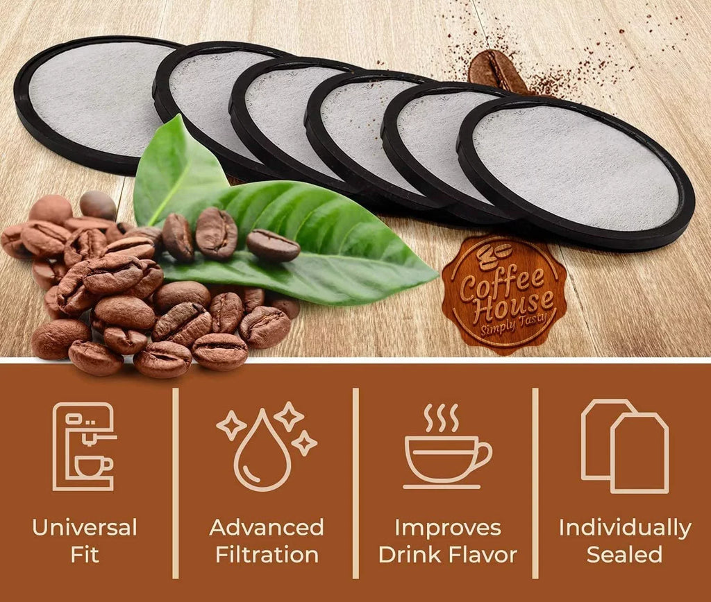 24-Mr. Coffee Replacement Charcoal Liquid Filter Disk for Most Mister Coffee Machine Brewers, White