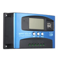 Htovila 30A-100A Solar Charge Controller Solar Panel Charge Controller Dual USB Charge Regulator Processor Adjustable Parameter LCD Display
