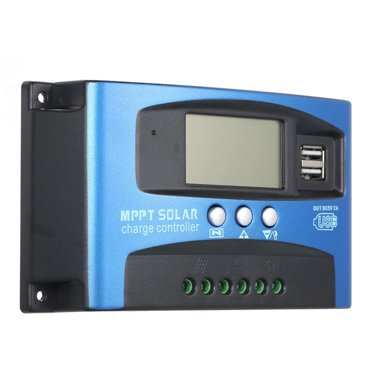 Htovila 30A-100A Solar Charge Controller Solar Panel Charge Controller Dual USB Charge Regulator Processor Adjustable Parameter LCD Display