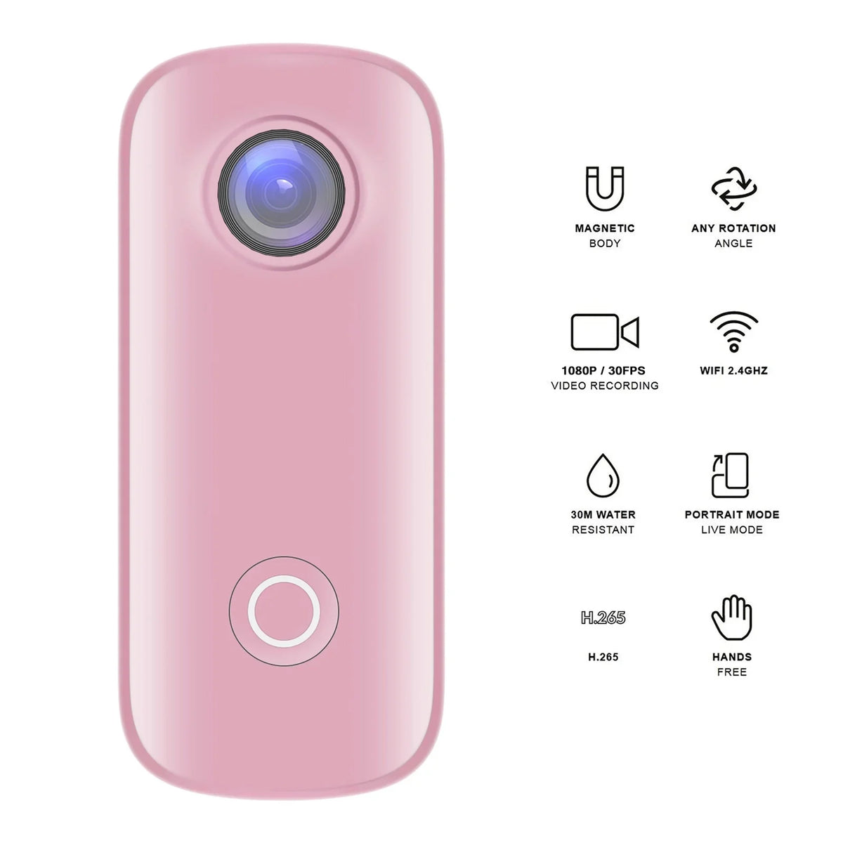 Fluid Case Clip Camera C100Camera 30m Fluid Clip Camera Battery App Eryue Battery W1f1 App C100 Camera Fluid Clip Body Camera Video Built-in Battery