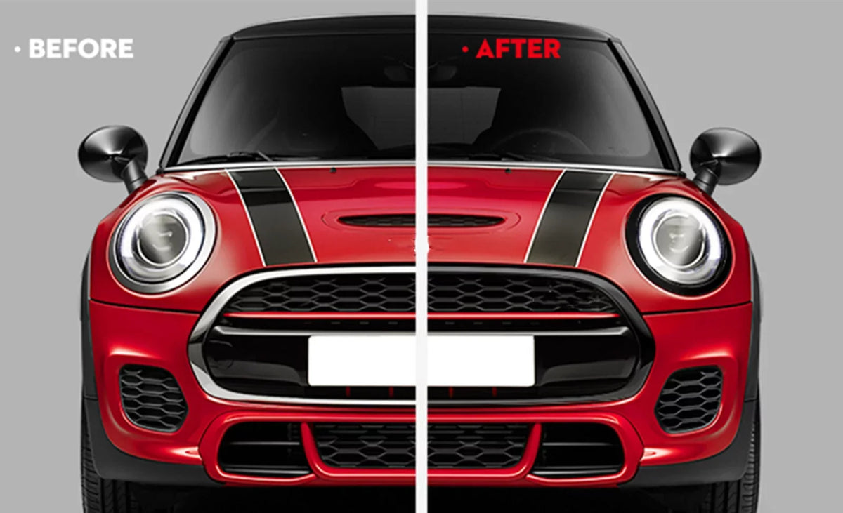 Grille Frame + Front & Rear Fog Light Cover Trim For Mini Cooper S F55 F56 F57 Black