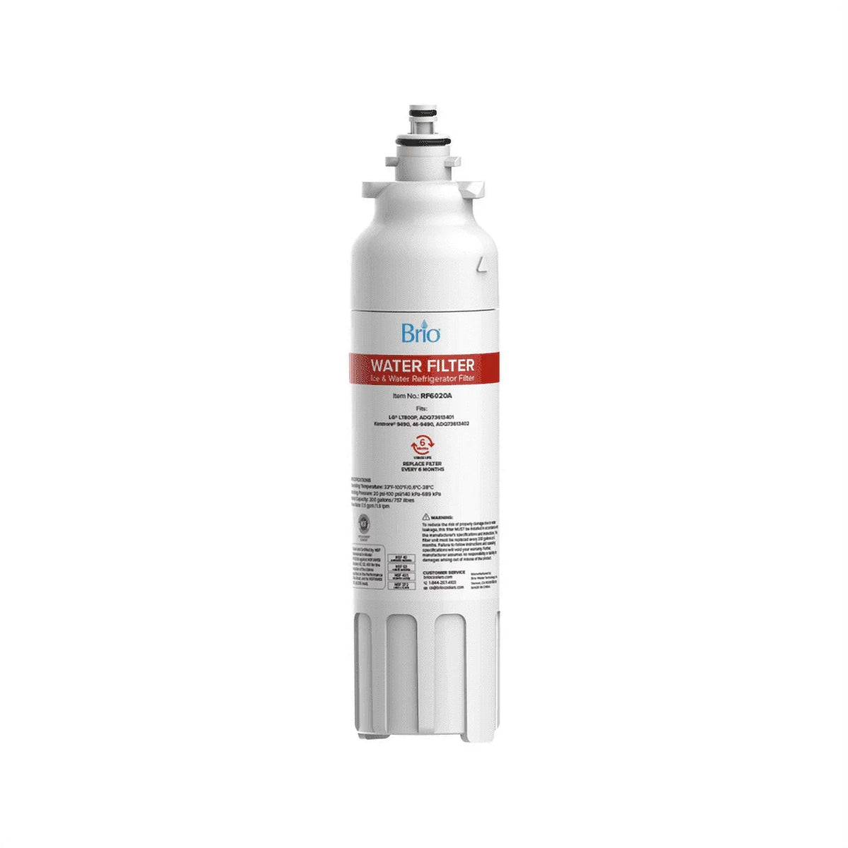 Brio 6020A Refrigerator Liquid Filter Replacement Compatible With LT800P, ADQ73613401 Kenmore 9490, 46-9490, ADQ73613402