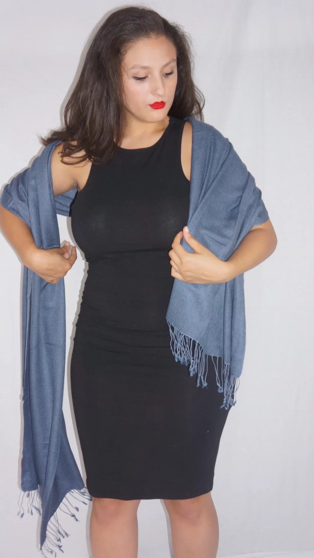 Shawl/Shawls/Scarf/Scarves/Wrap/Stole/Muffler/Cape/Ruana/Blanket/Throw/Pashmina Shawl/Cashmere Scarf/Wool/Silk (Slate Grey Regular Shawl)