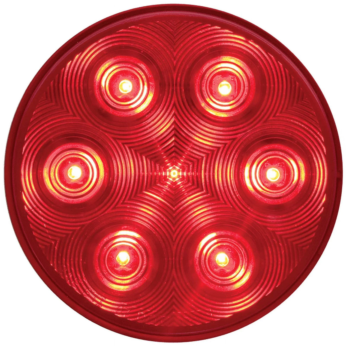 Optronics 4" Round Red LED 7 Diode Stop Turn Tail Light With WeatherTight 3 Pin STL13RMB