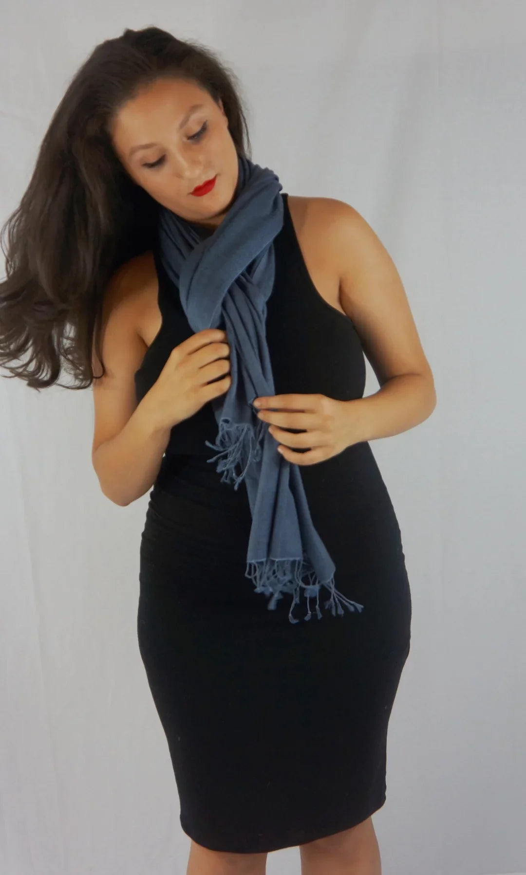 Shawl/Shawls/Scarf/Scarves/Wrap/Stole/Muffler/Cape/Ruana/Blanket/Throw/Pashmina Shawl/Cashmere Scarf/Wool/Silk (Slate Grey Regular Shawl)