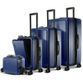 StorageBud 4 Piece Hardshell Exapandable Luggage Set, Spinner Luggage Suitcase Set, Navy Blue