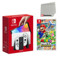 Nintendo Switch OLED Console White with Mario Party Superstars and Monitor Cleaning Cloth