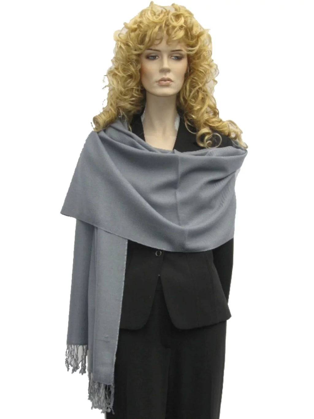 Shawl/Shawls/Scarf/Scarves/Wrap/Stole/Muffler/Cape/Ruana/Blanket/Throw/Pashmina Shawl/Cashmere Scarf/Wool/Silk (Slate Grey Regular Shawl)