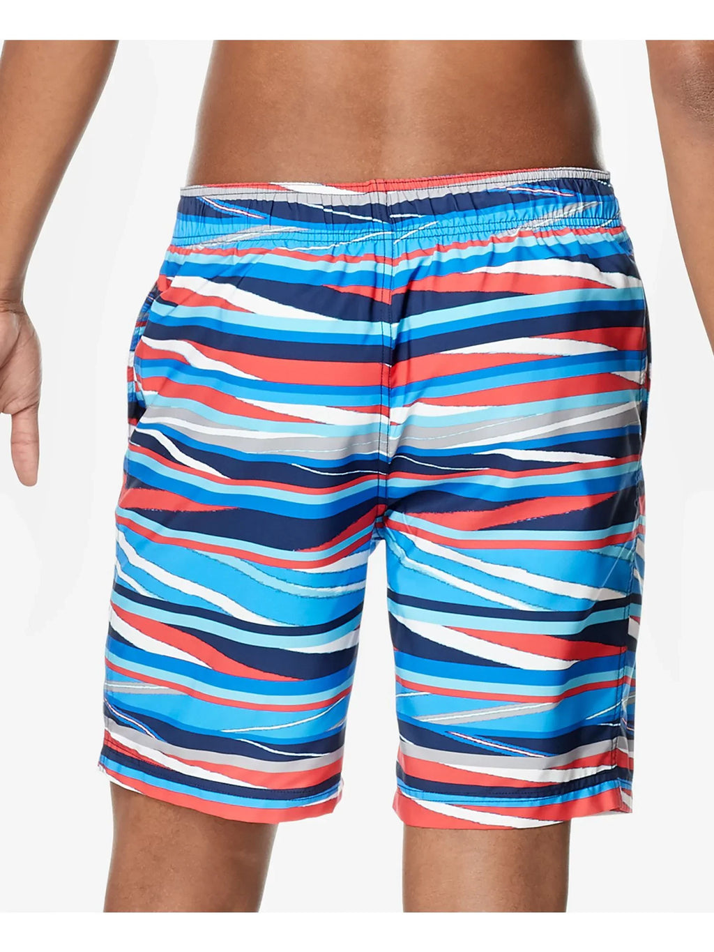 SPEEDO Mens Stripe Lane Bondi Red Drawstring Striped Capability Stretch Shorts XXL