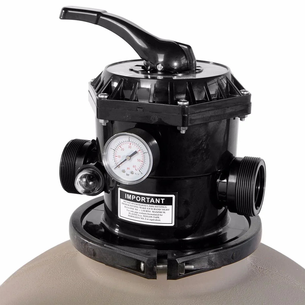 XtremepowerUS Sand Filter System 19", Pressure Liquid 360 degree rotation of valve 24,000 Gallons, Gray