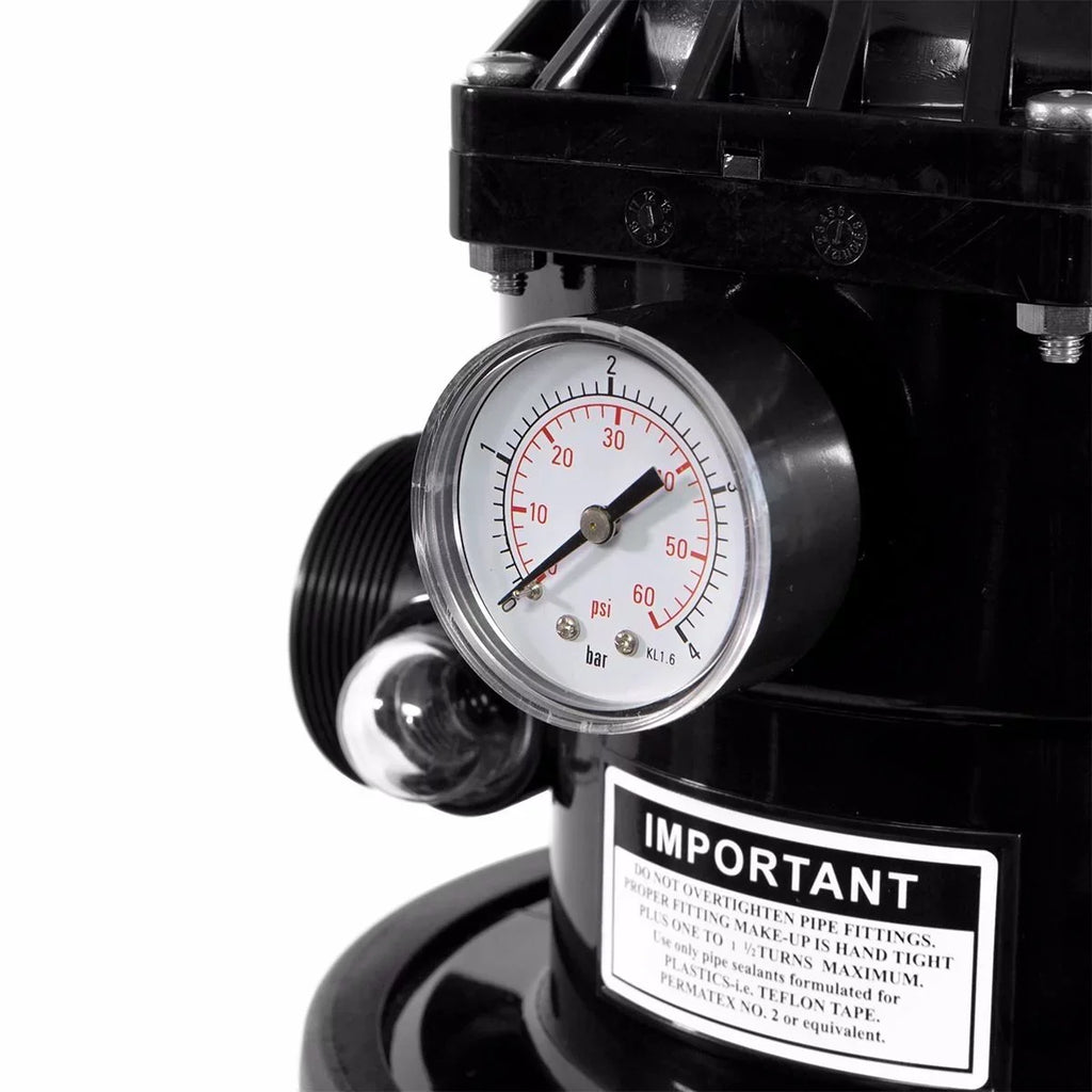 XtremepowerUS Sand Filter System 19", Pressure Liquid 360 degree rotation of valve 24,000 Gallons, Gray