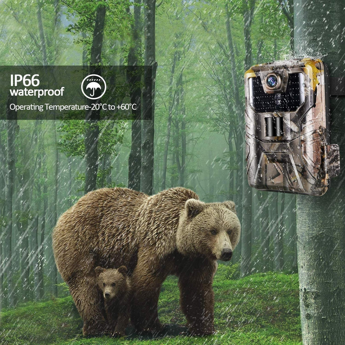 SuntekCam Trail Camera APP Control Game Camera 36MP/4K HD Night Vision Wildlife Camera WiFi Photo Traps Fluid for Outdoor Scouting Wildlife Monitoring