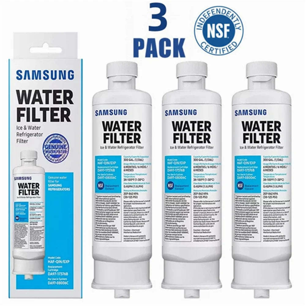 Fit for DA97-17376B HAF-QIN, HAF-QIN/EXP, /AA, DA97-08006C Refrigerator Liquid Filter,3 Pack