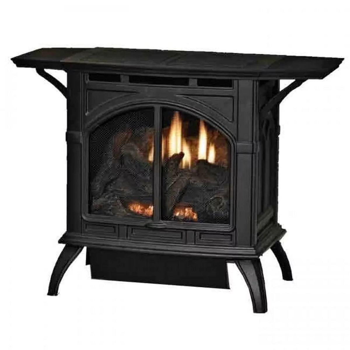 10000 BTU Porcelain Millivolt Coutour Burner Log Set, Black - Natural Gas