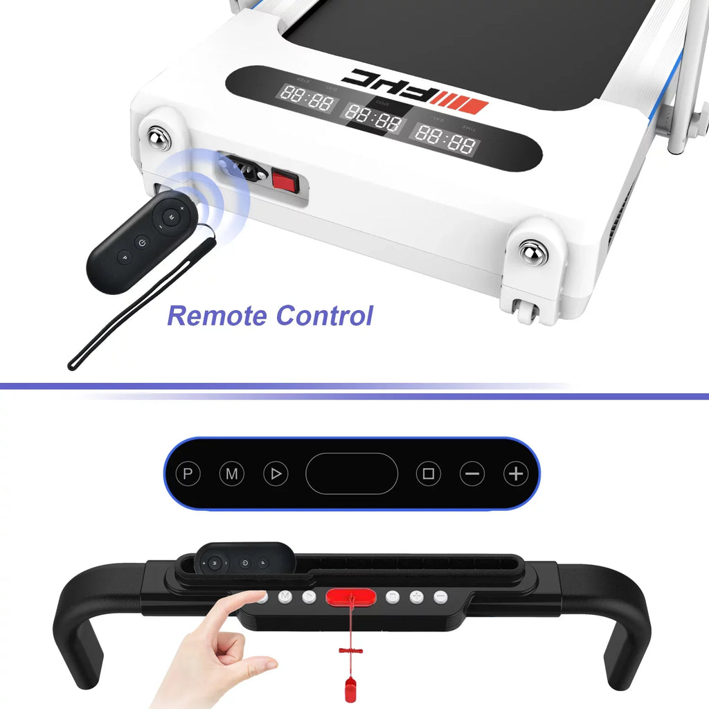 Dcenta FYC 2 in 1 Under Desk Treadmill - 2.5 Folding Treadmill for Home, Installation-Free Foldable Treadmill Compact Electric Running Machine, Remote Control & LED Display Walking Running Joggi