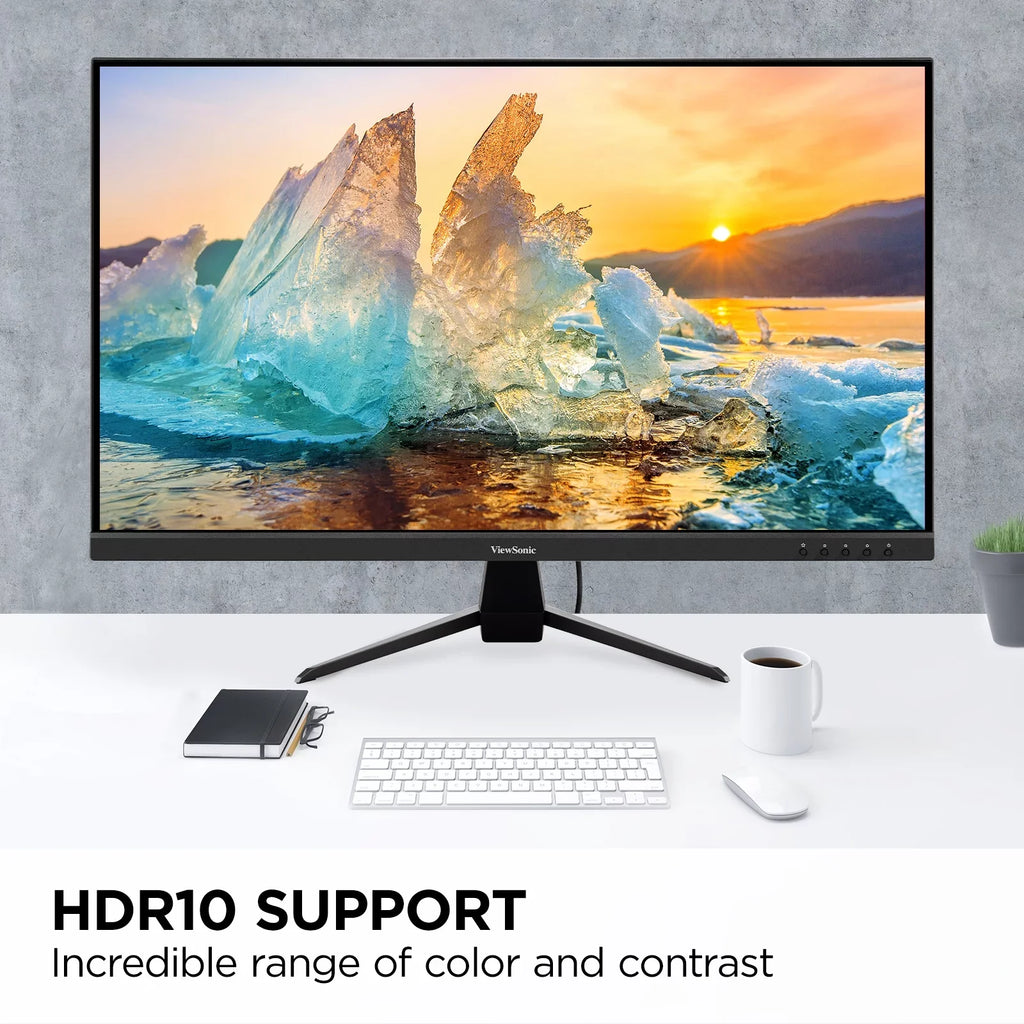ViewSonic VX3267U-2K 32 Inch 1440p IPS Monitor with 65W USB C, HDR10 Content Support, Ultra-Thin Bezels, Eye Care, HDMI, and DP Input