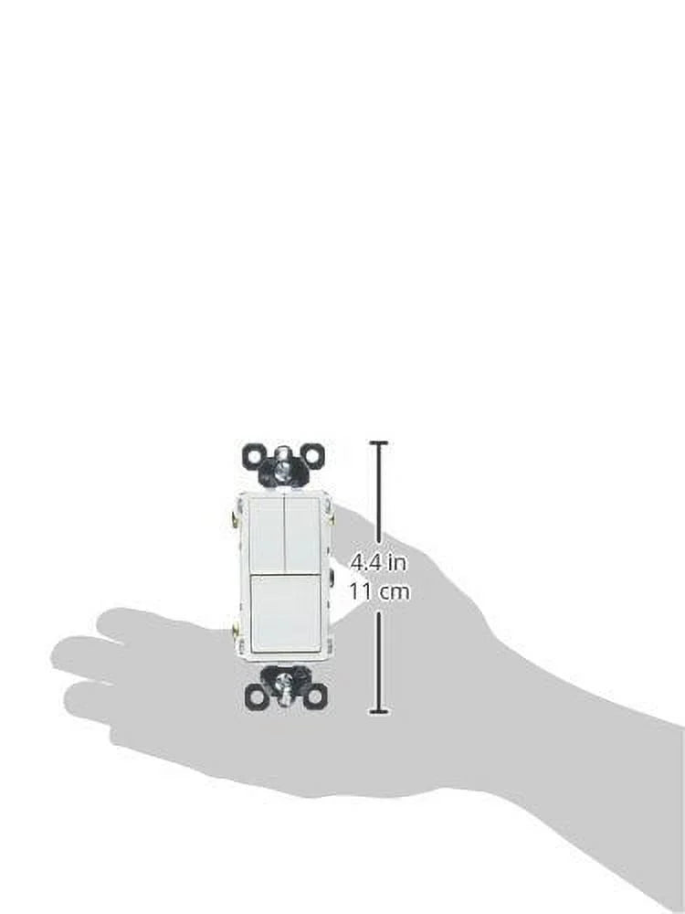 Legrand RCD113WCC6 Pass & Seymour Radiant 3 Single-Pole Switch, 15A, White - Quantity 1