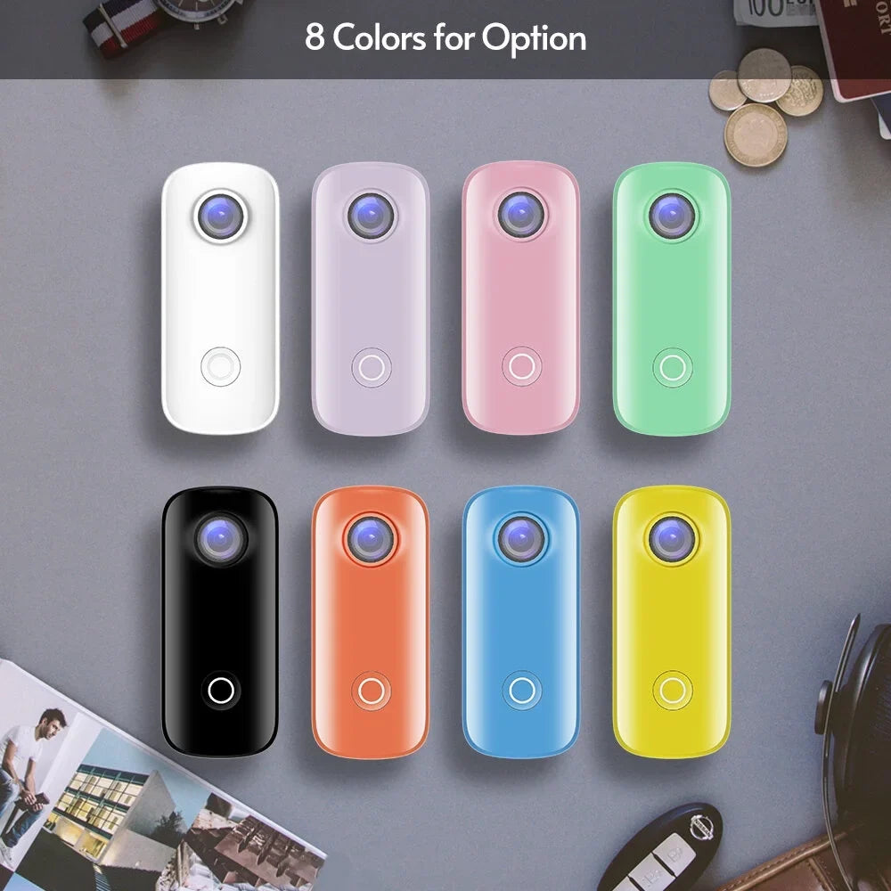 SJCAM C100 Mini Action Camera 1080P/30fps Digital Video Camera 30M Fluid Magnetic Body Built-in Battery WiFi Connection APP Sharing with Liquid Case Back Clip Lanyard