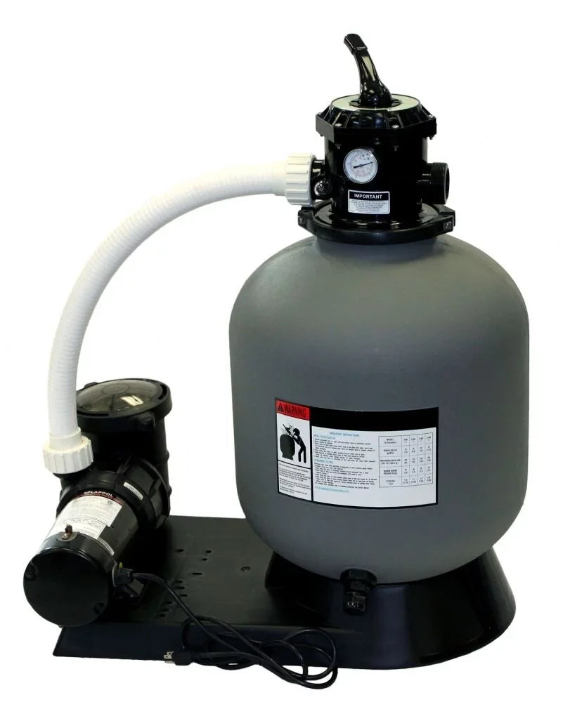 24" In-Ground Swimming Pool Sand Filter System W/ .90 THP Pump