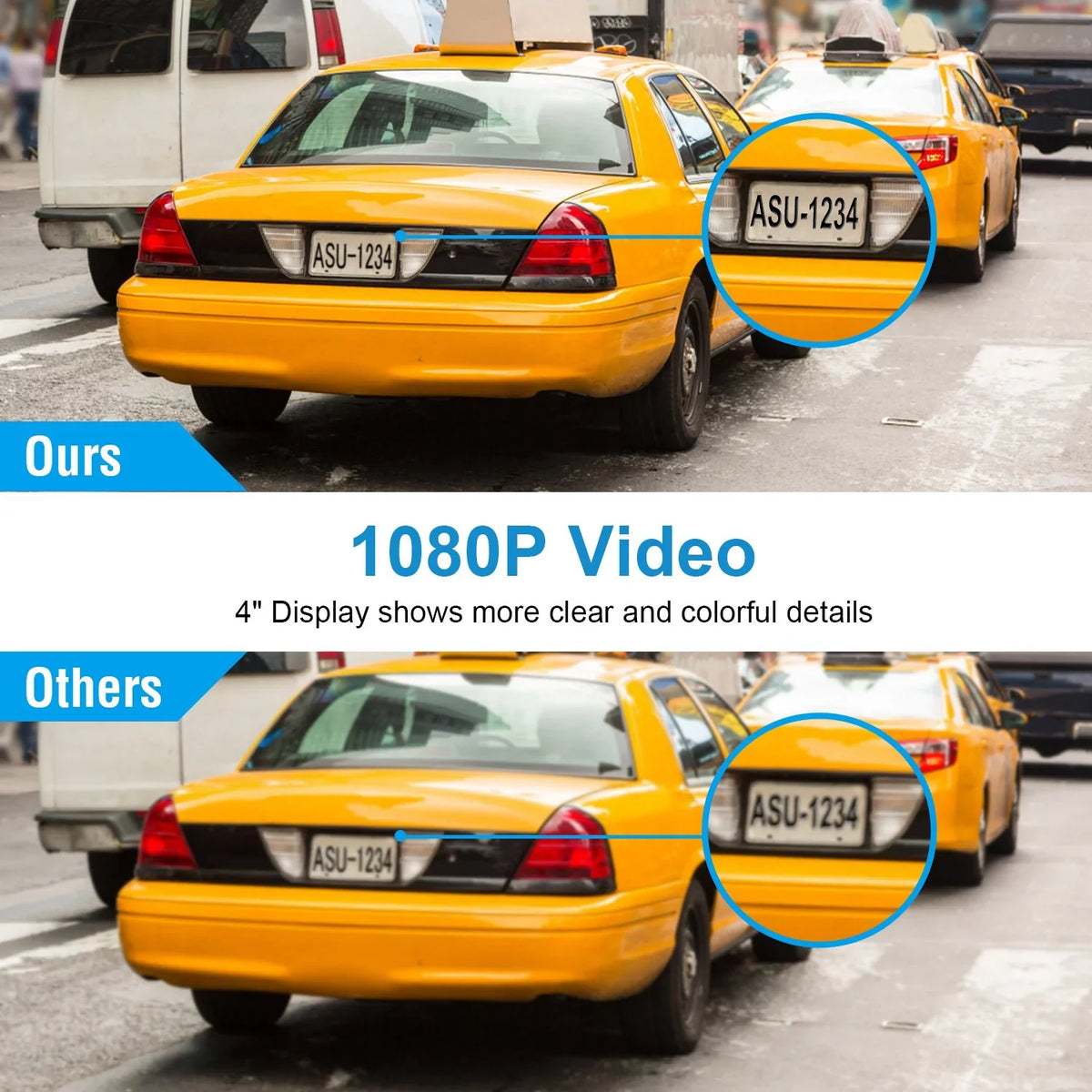 iMouTEK 1080P Touch Monitor Car Dash 4in Cam Dash Camera Front and Rear Camera with G-Sensor Loop Recording Motion Detection