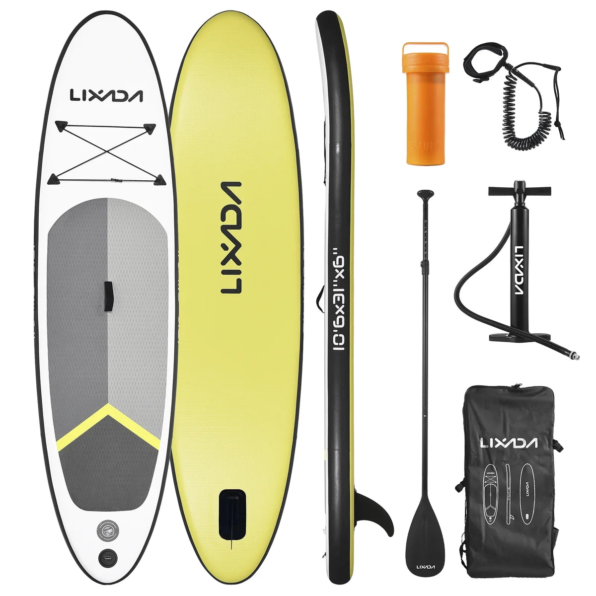 Lixada Surfboard Set, Inflatable Paddle Board for Fluid with Travel Backpack