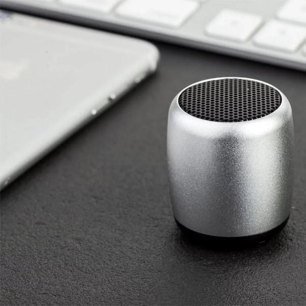 Mini Wireless Speaker for iPhone SE (2022) - Remote Shutter Handsfree Mic Audio Multimedia Rechargeable Silver Z6L Compatible With iPhone SE 2022 (3rd Generation)