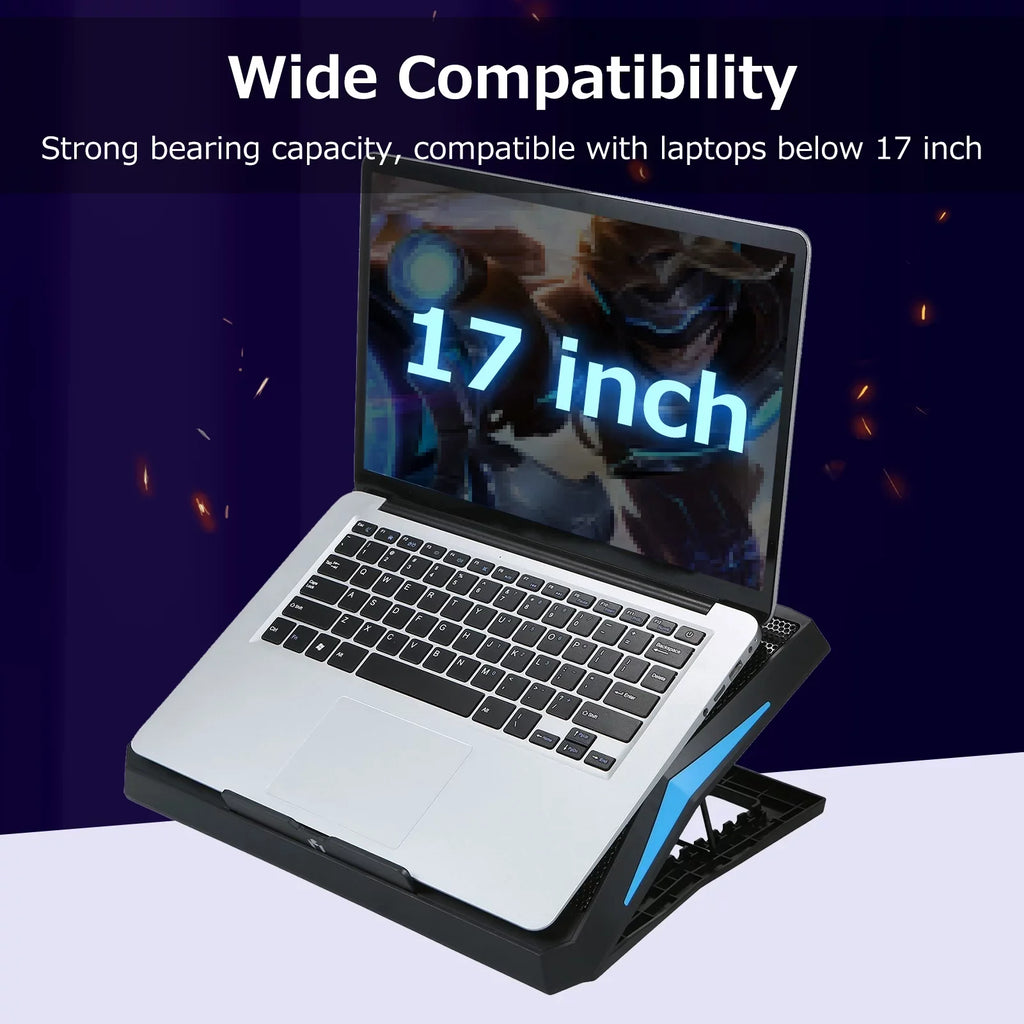 Foldable Notebook Cooling Stand with 6 Fans, Adjustable Height and Low Noise Operation