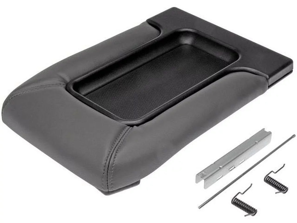 Console Lid - Dark Gray - with Hardware - Compatible with 2001 - 2006 GMC Sierra 2500 HD with Split Bench Seat 2002 2003 2004 2005