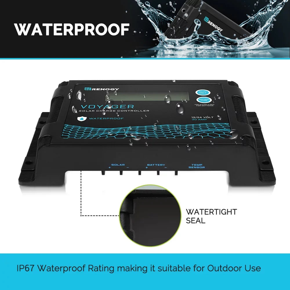 Renogy New Edition Voyager 20A PWM Fluid Solar Charge Controller