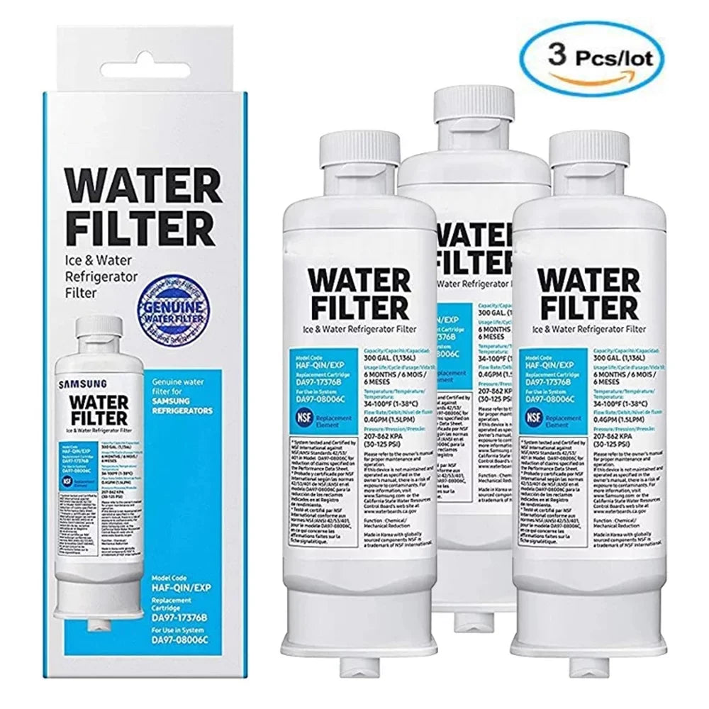 Fit for DA97-17376B HAF-QIN, HAF-QIN/EXP, /AA, DA97-08006C Refrigerator Liquid Filter,3 Pack