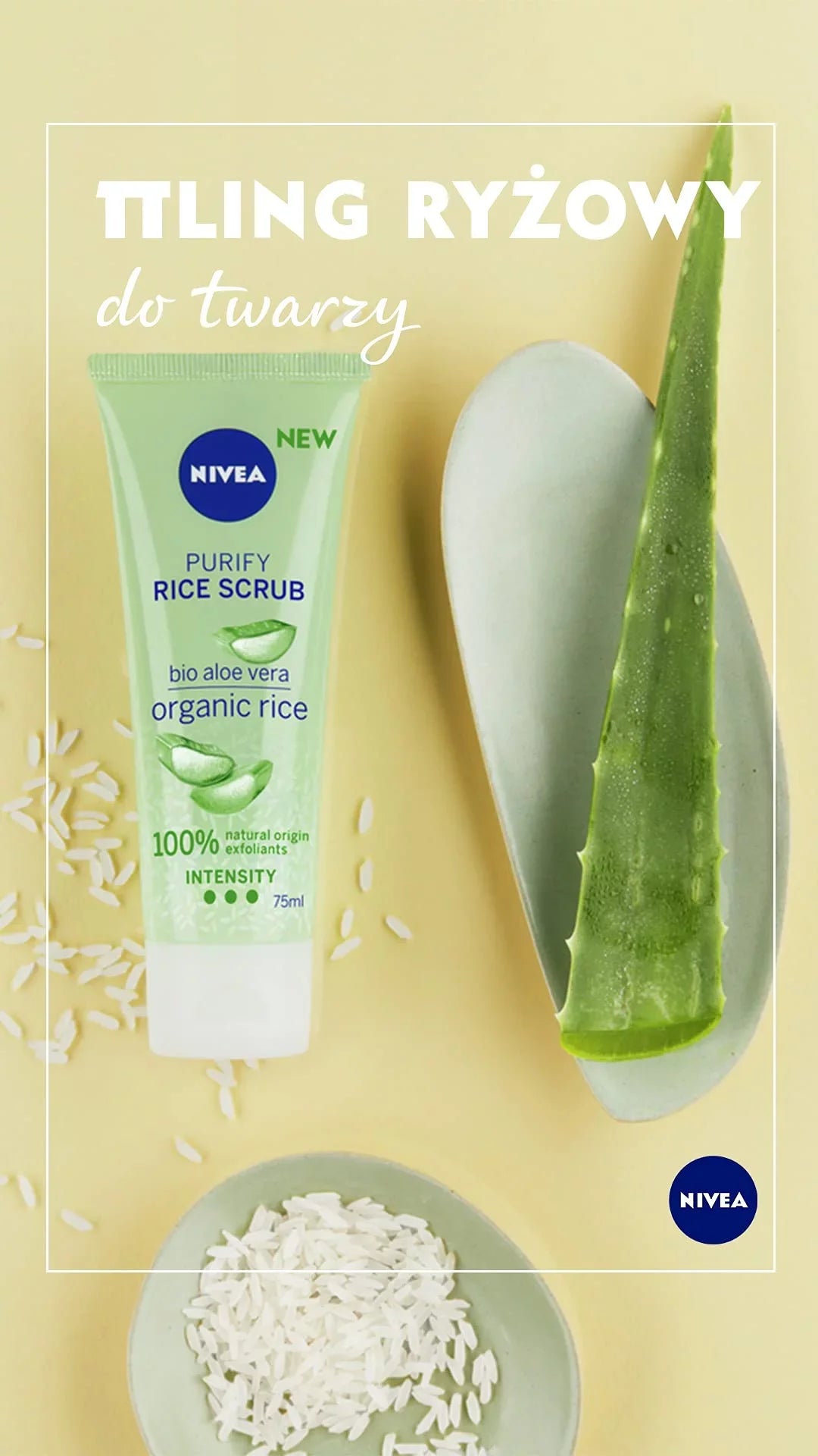 Nivea Purifying Rice Peeling Scrub With Aloe For Mixed Skin 75 Ml