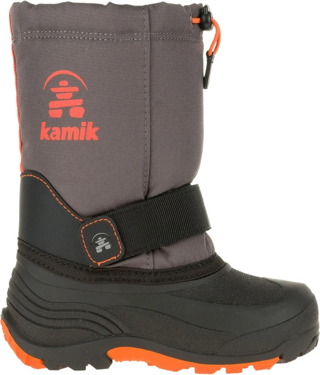 Kamik Kids Fluid Snow Boot, Charcoal/Red, (3, charcoal Red)