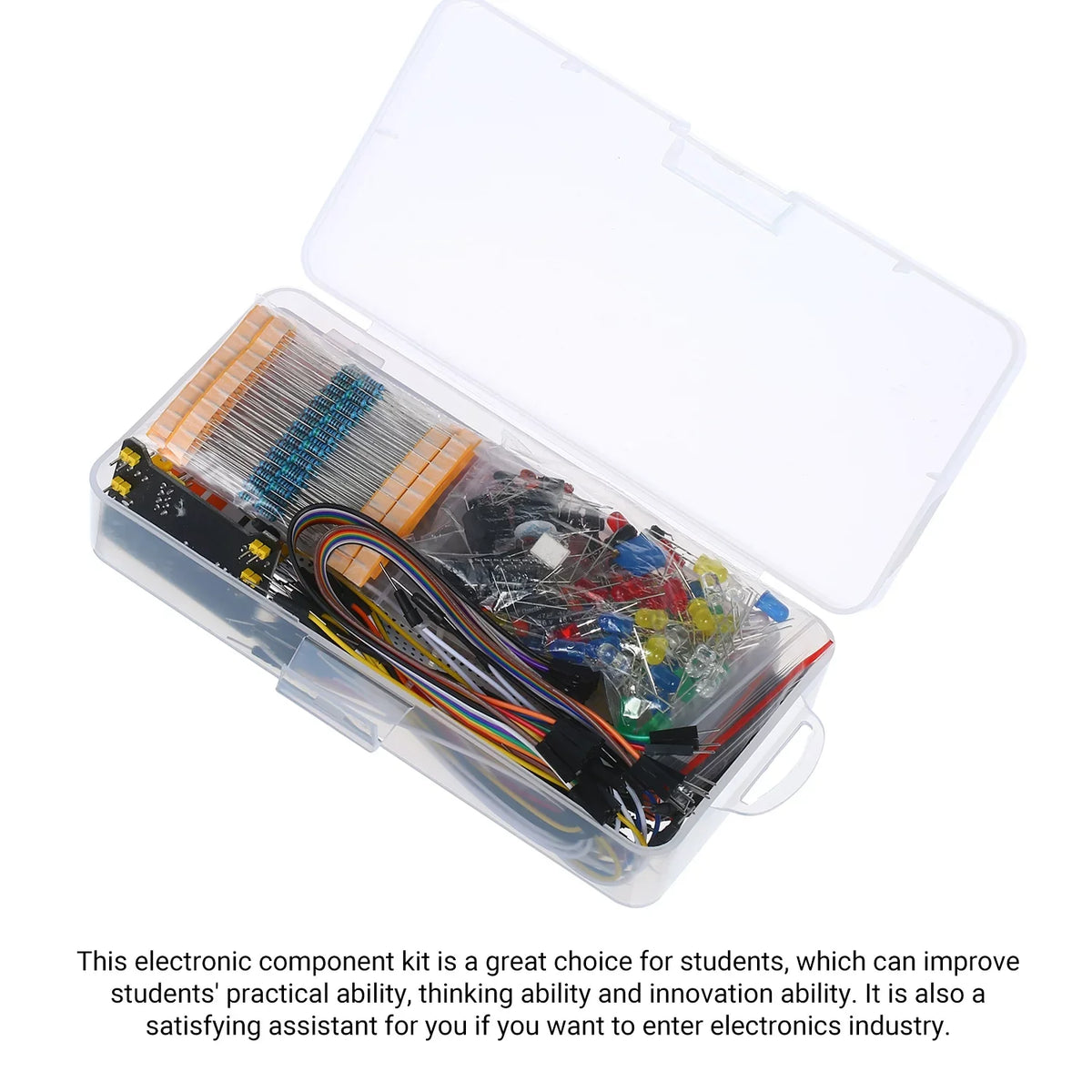 CACAGOO 830 Breadboard Set Electronics Component Starter DIY Kit with Box Compatible with Component Package